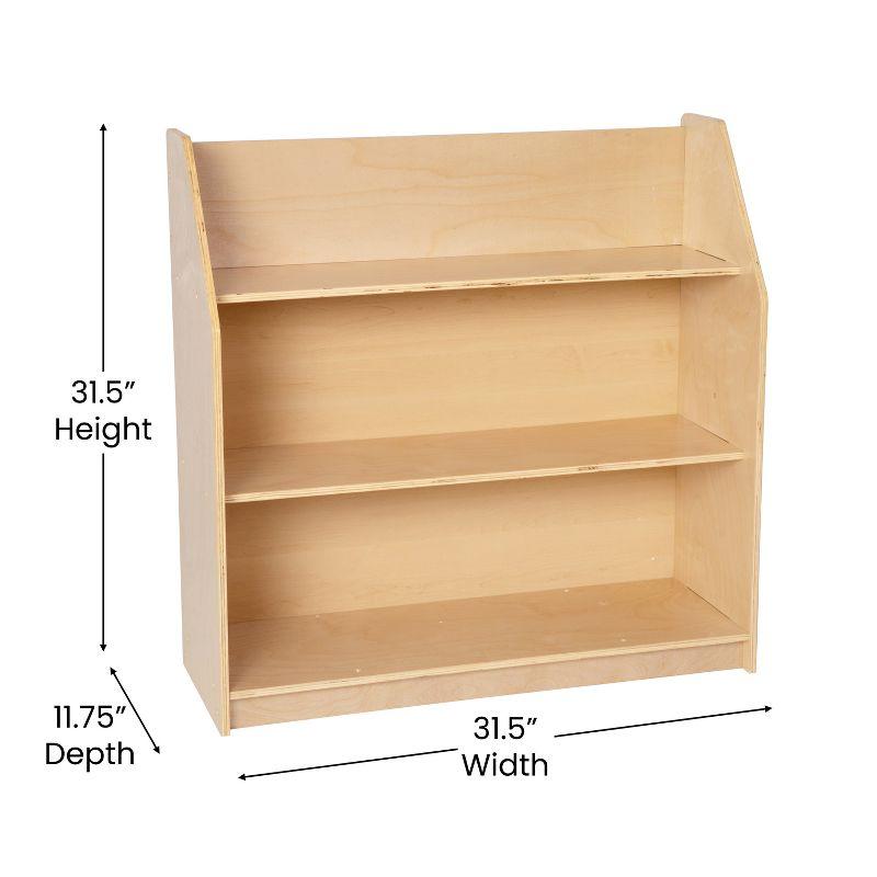 Blair Kid Friendly Wooden Bookshelf with 3 Display Shelves