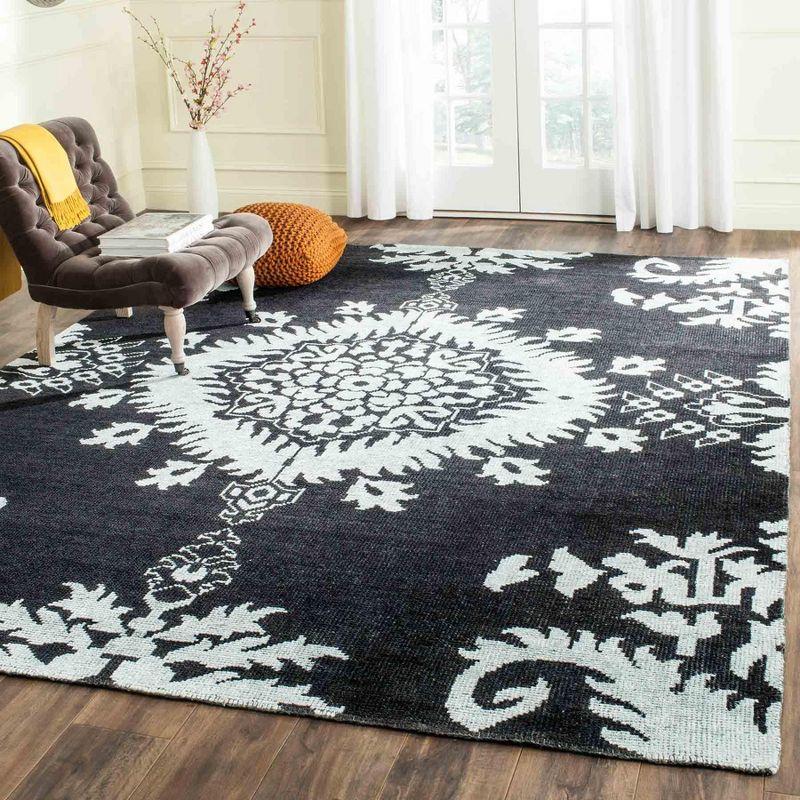 Stone Wash STW235 Hand Knotted Indoor Area Rug - Charcoal - 9'x12' - Safavieh