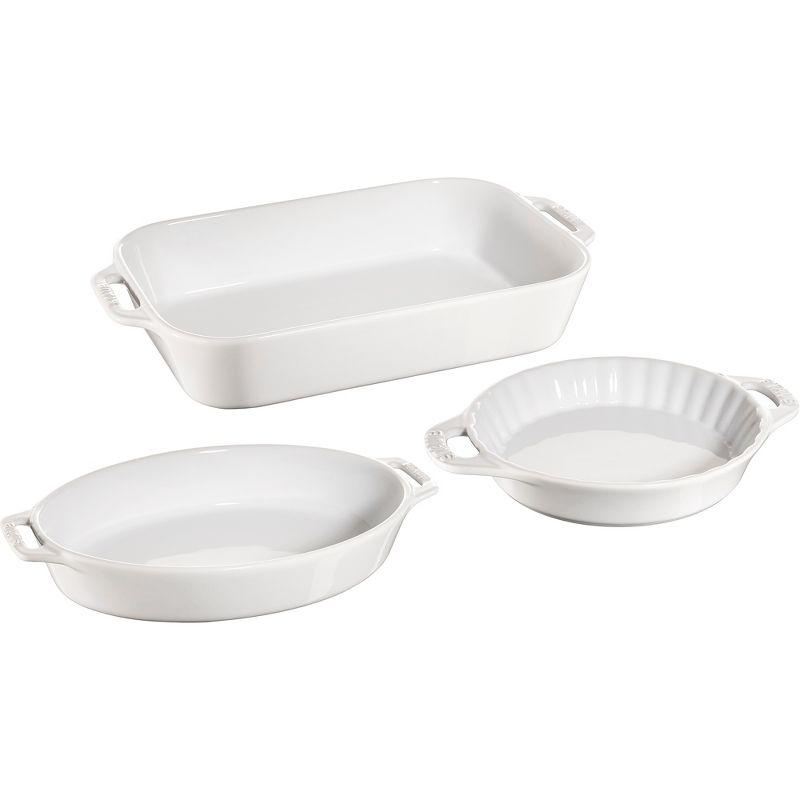 Staub ® White 3-Piece Mixed Baking Dish Set