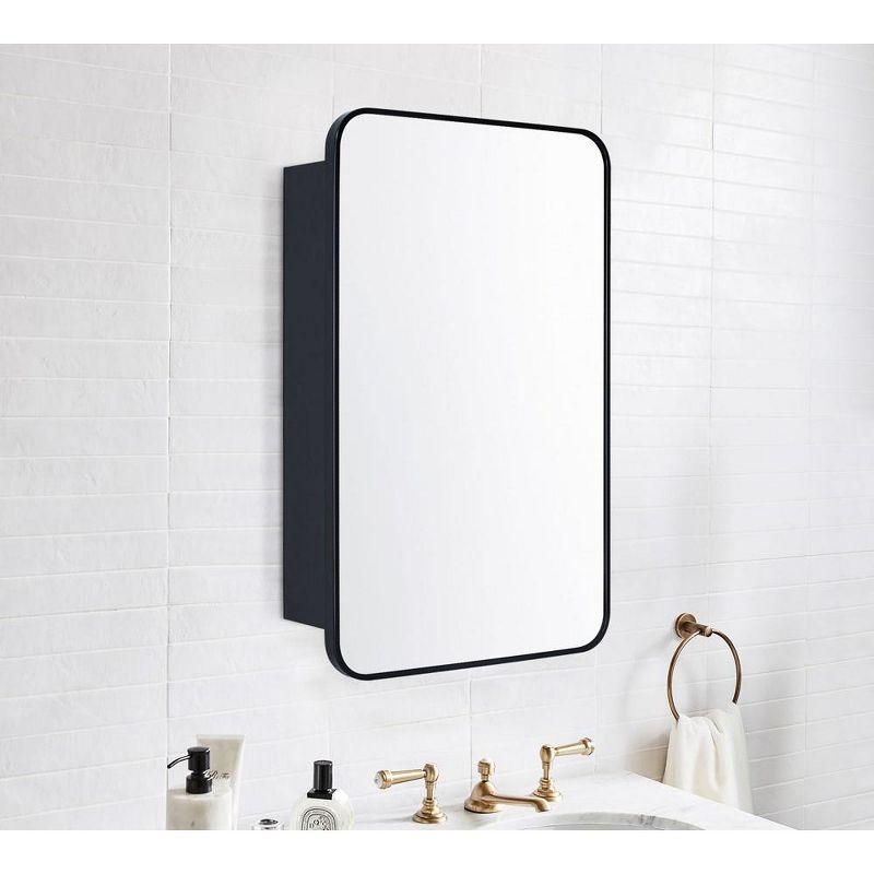 TEHOME Garnes Rectangular Recessed or Surface Mount Metal Medicine Cabinet with Mirror