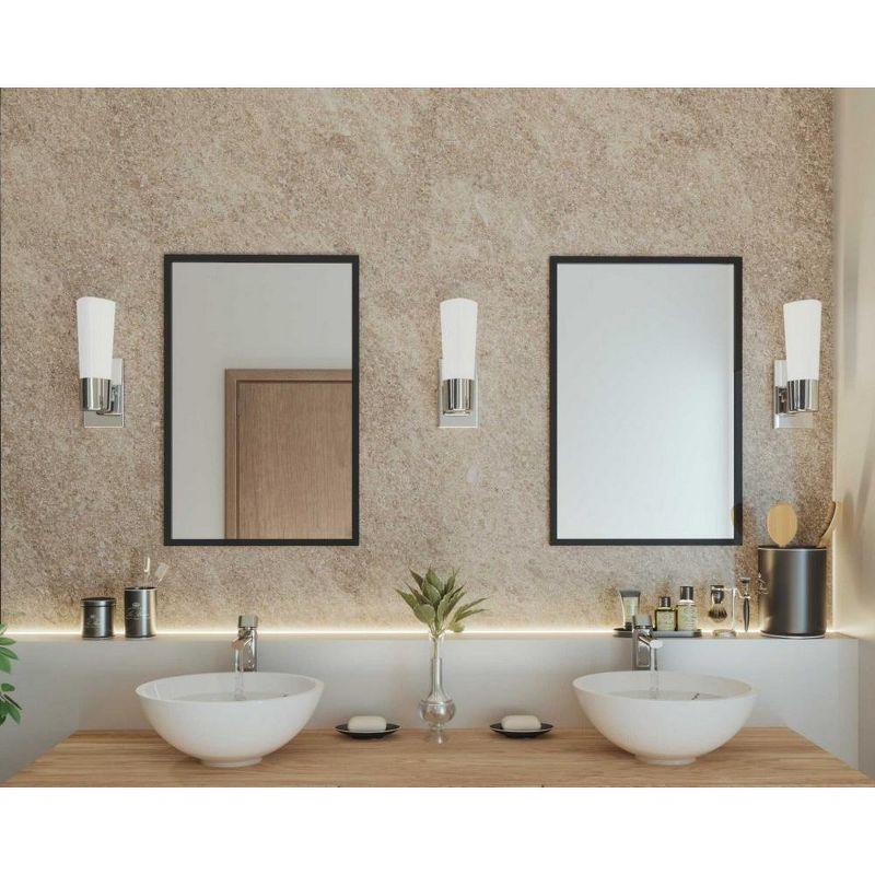 Progress Lighting Zura 1-Light Bath & Vanity Fixture, Zinc, Black, Opal Glass Shade