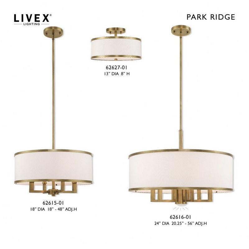 Livex Lighting Park Ridge 2 - Light Semi-Flush Mount in  Antique Brass