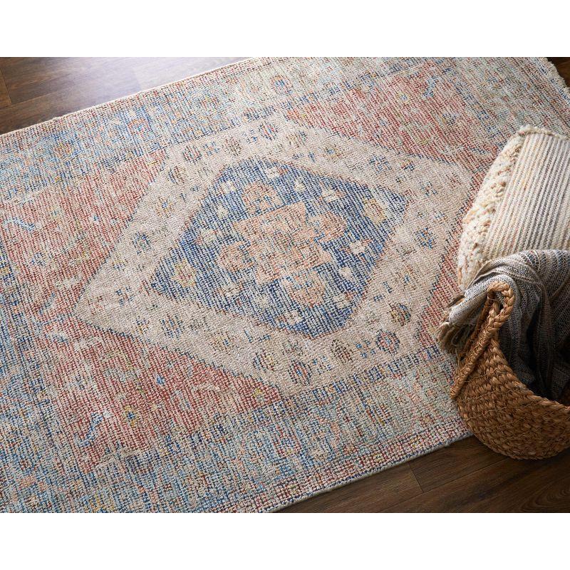 Caldwell Transitional Distressed Ivory/Blue/Red Area Rug
