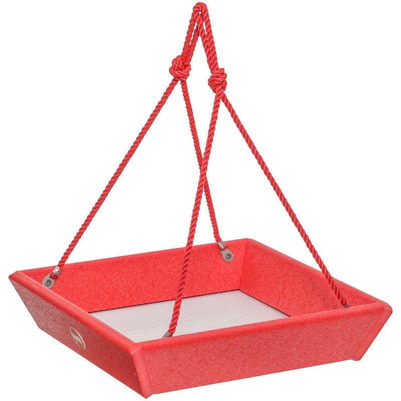 Birds Choice 11.25" Color Pop Collection Recycled Plastic Hanging Tray Bird Feeder