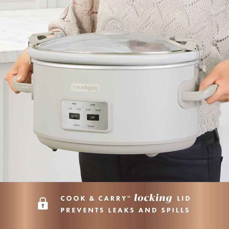Crockpot 7-Quart Programmable Slow Cooker with Locking Lid and Little Dipper Food Warmer
