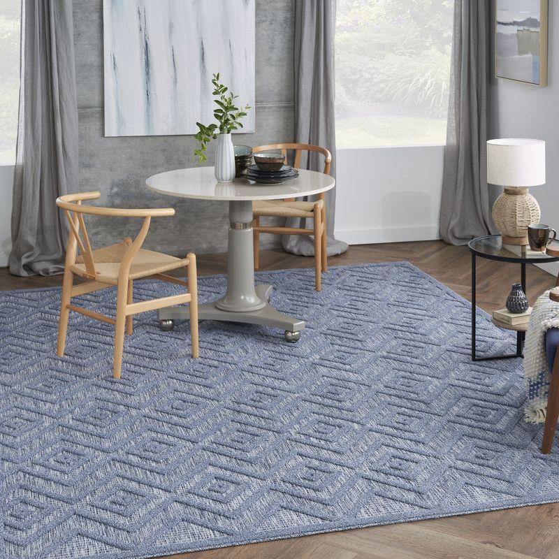 Nourison Versatile Solid Diamond Indoor Outdoor Flatweave Area Rug