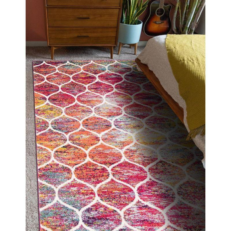 Trellis Dream Multicolor Rectangular Synthetic Area Rug