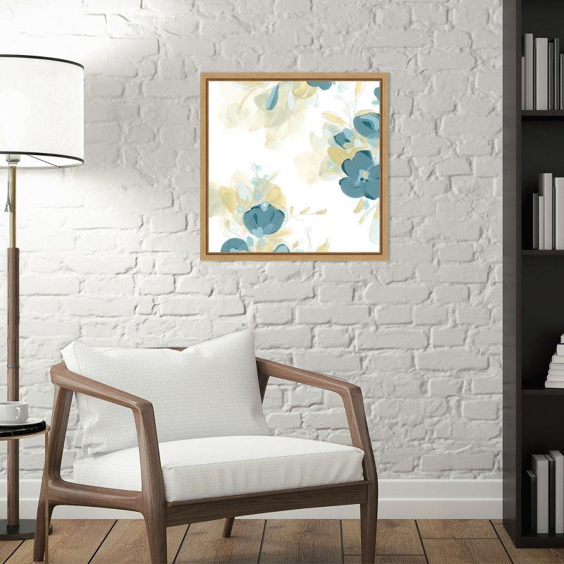 Amanti Art Coeruleus Flowers by June Erica Vess Canvas Wall Art Print Framed 16 x 16-in.