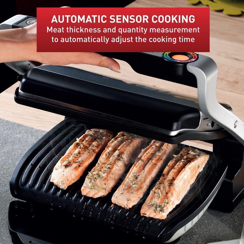T-fal T-Fal Gc712D54 Stainless Steel Optigrill Plus Grill With Automatic Sensor Cooking Electric Grill- Blemished Packaging With 1 Year Manufacturer Warranty (Refurbished)