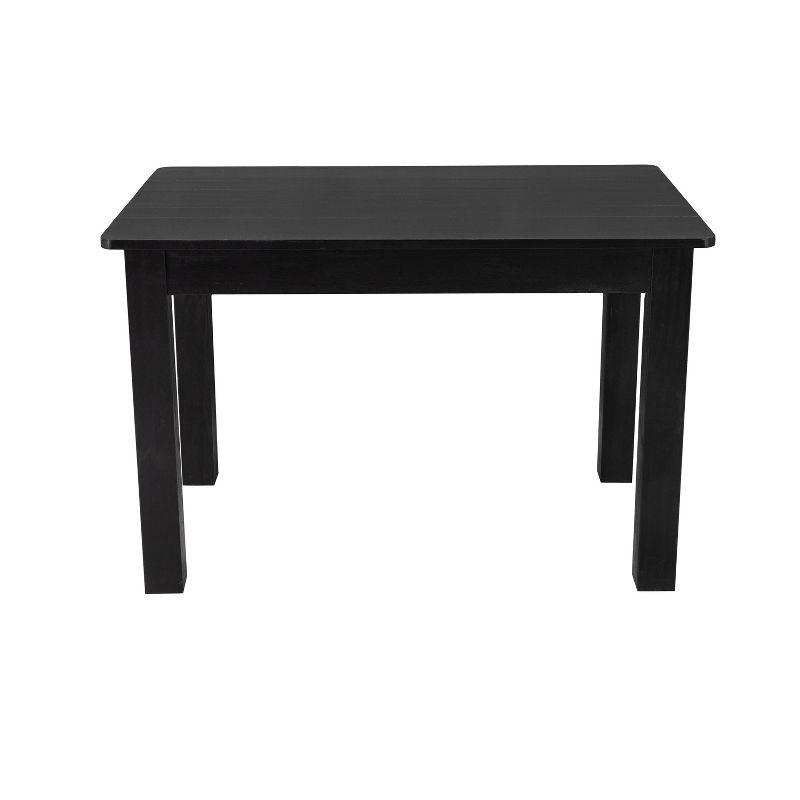 Flash Furniture HERCULES 46" x 30" Rectangular Black Wash Solid Pine Farm Dining Table