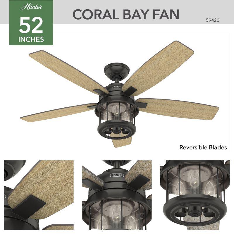 52" Noble Bronze Ceiling Fan with Seeded Glass Light