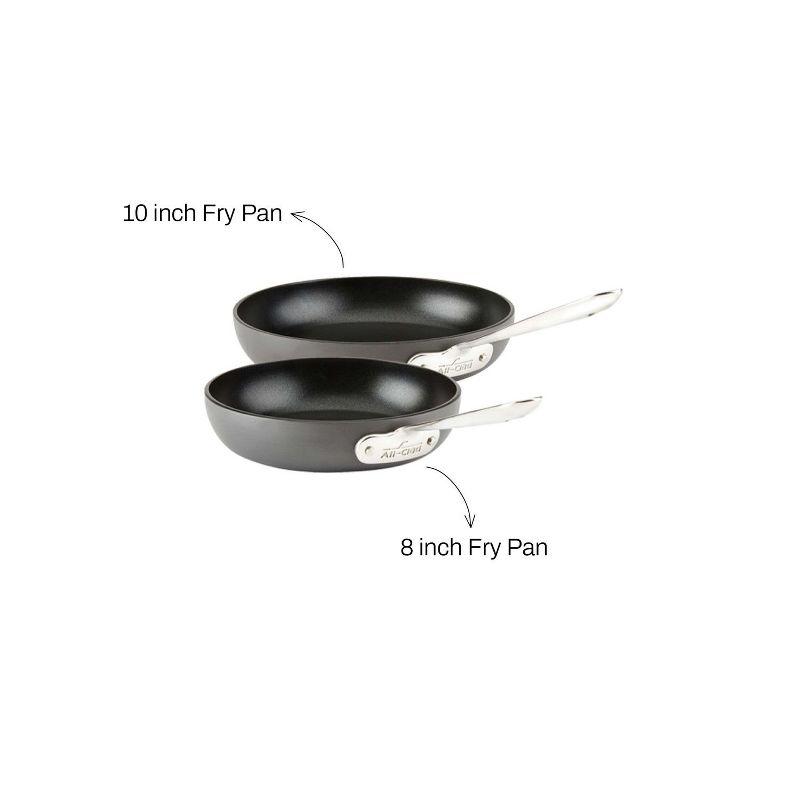 Black Aluminum Non-Stick 2-Piece Fry Pan Set