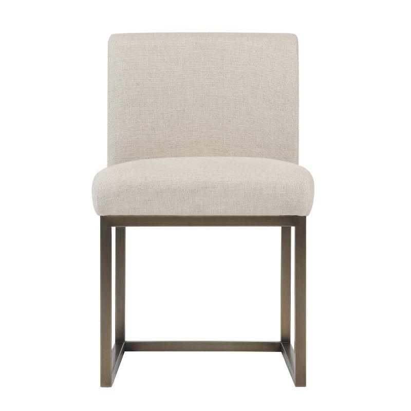 TOV Furniture Haute Linen Chair in Beige and Brass
