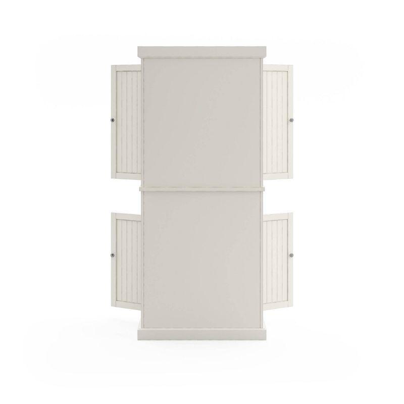 Nantucket Pantry Off White - Homestyles: Coastal Style Storage, 4-Door Hardwood Cabinet with Adjustable Shelves