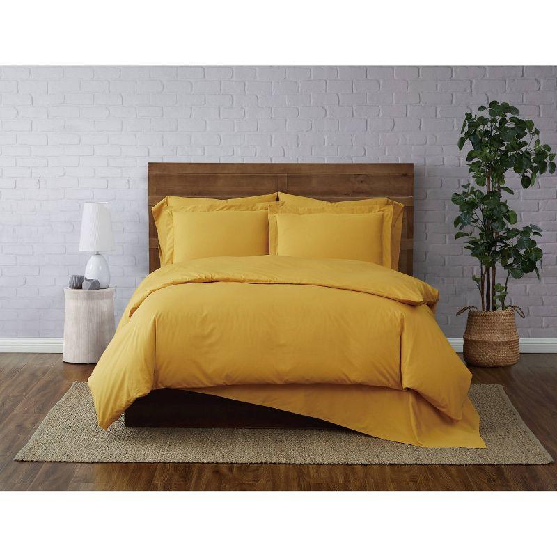 Mustard Yellow King Cotton Duvet Cover Set