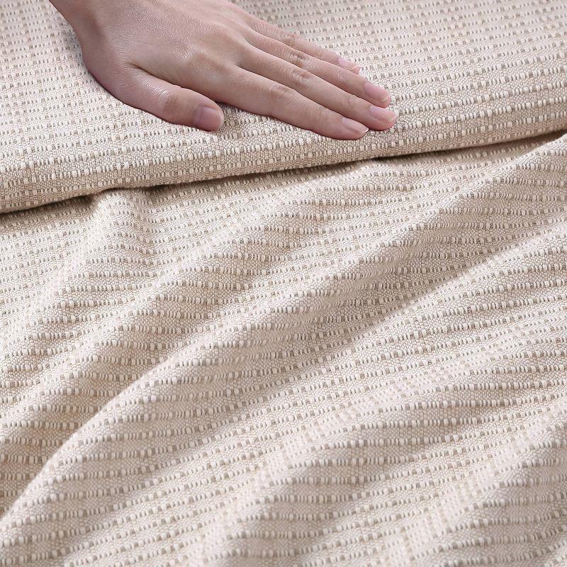 King Size Light Brown Cotton Reversible Blanket