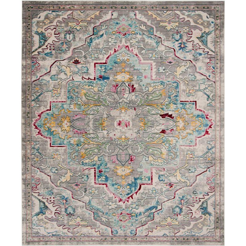 Mystique MYS921 Power Loomed Area Rug - Grey/Light Blue - 8'x10' - Safavieh.