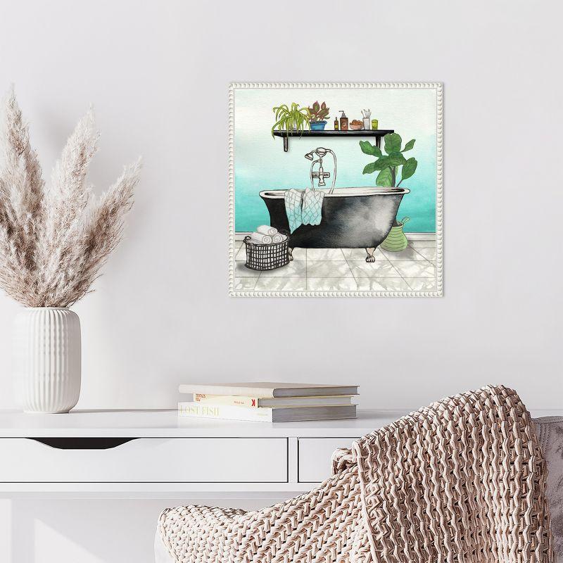 Amanti Art Plant House Bath Square I by Elizabeth Medley Framed Canvas Wall Art