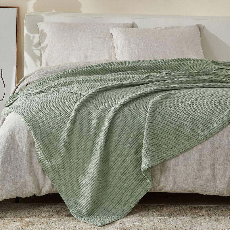 Solid Cotton Waffle Weave Blanket