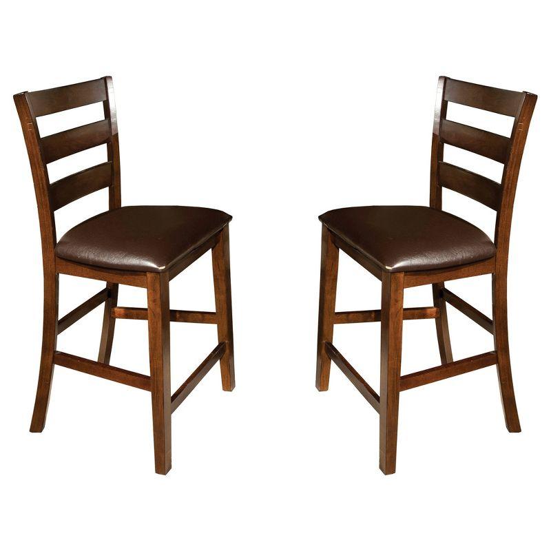 Set of 2 Kona Ladderback Counter Height Barstools with Polyurethane Upholstery - Intercon