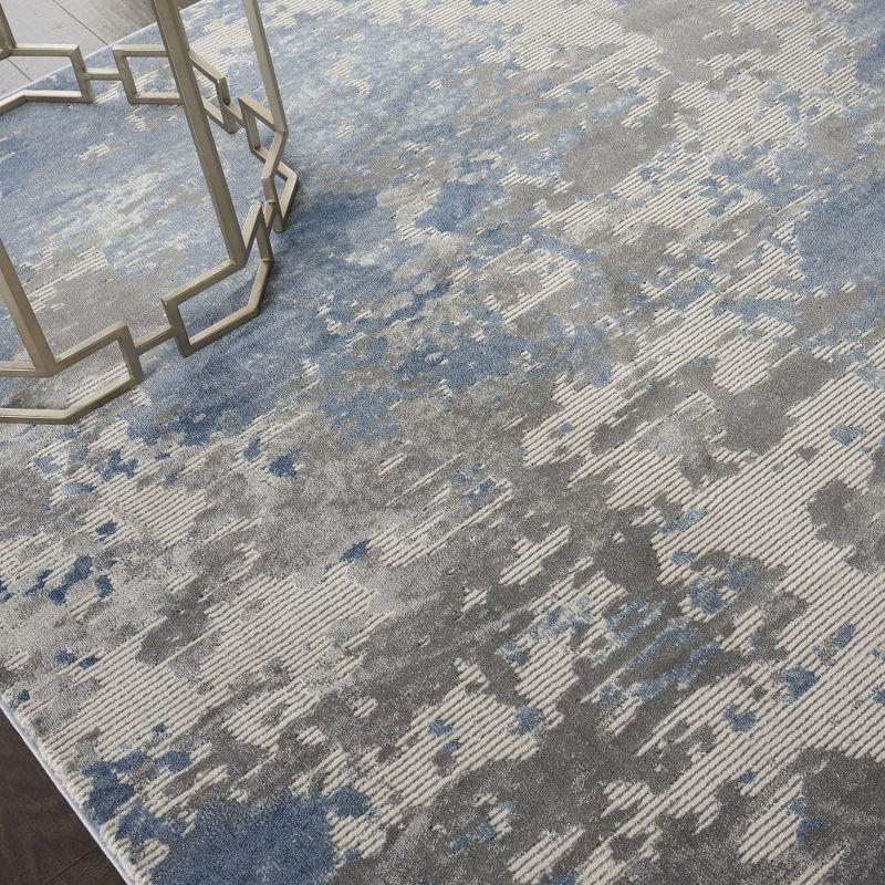Nourison Rustic Textures Modern Brushstrokes Indoor Area Rug Grey/Blue 9'3" x 12'9"