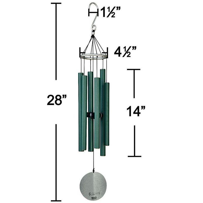 Forest Green 28" Rustproof Aluminum Outdoor Wind Chimes