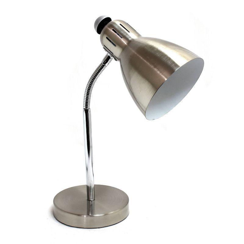 Adjustable Polished Nickel Task Lamp with Bell Shade