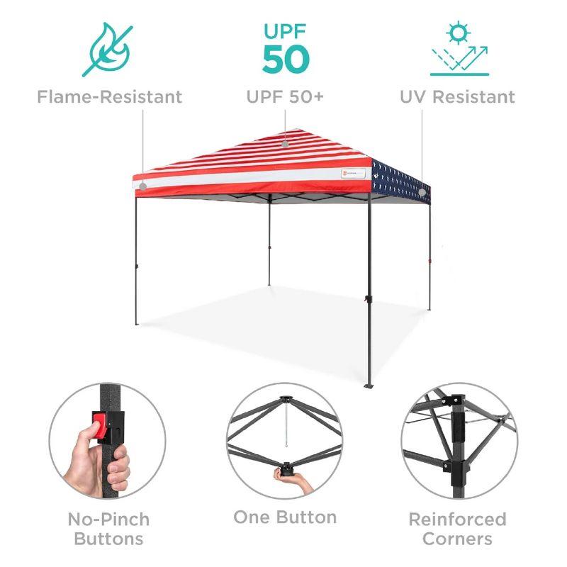 American Flag 10x10ft Easy Setup Pop Up Canopy Tent