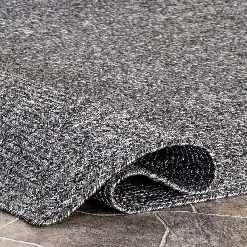 Nuloom Wynn Solid 4 Round Indoor/Outdoor Accent Rug for Living Room Patio Deck Front Porch Entryway Kitchen, Charcoal