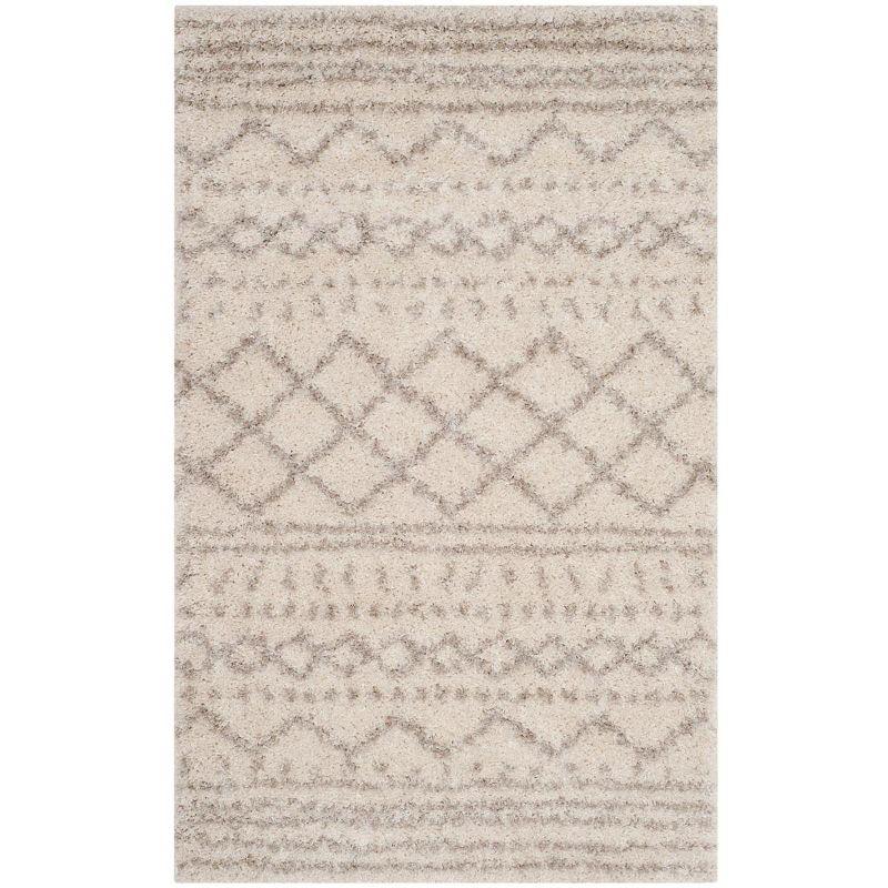 Arizona Shag ASG741 Power Loomed Indoor Area Rug - Ivory/Beige - 4'x6' - Safavieh