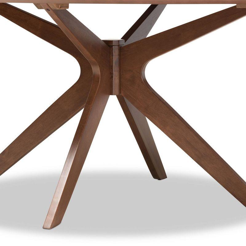 71" Monte Wood Oval Dining Table Walnut - Baxton Studio: Mid-Century, Seats Six, Splayed Legs