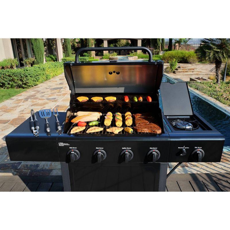 Kenmore 4-Burner Freestanding Open Cart Propane Gas Grill with Side Burner