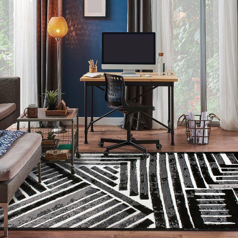 World Rug Gallery Contemporary Stripe Design Area Rug