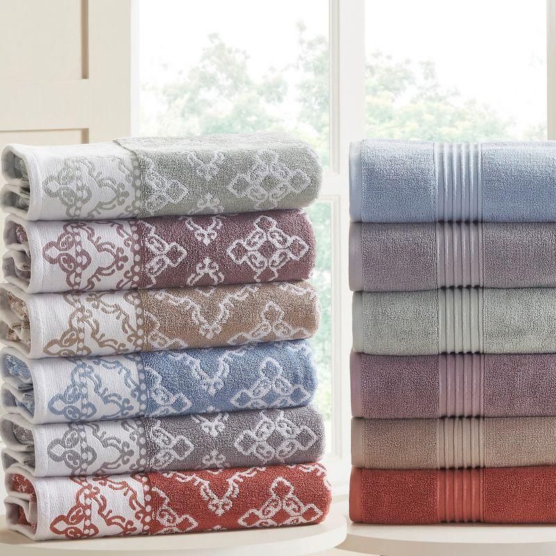 Modern Threads Modern Threads 6 Piece Set, 2 Bath Towels, 2 Hand Towels, 2 Washcloths Yarn Dyed Jacquard/Solid Towel Set Charlize