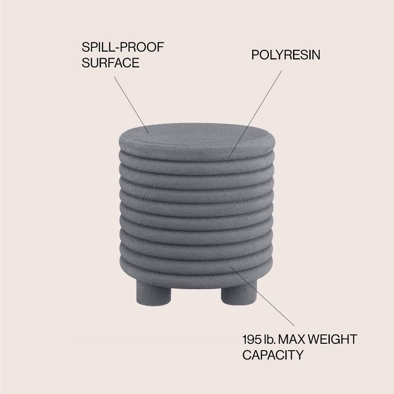 Evans 18" Minimalist Modern 3-Legged Drum Accent Table, Gray Frosted - JONATHAN Y