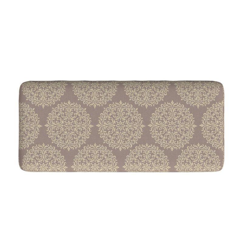 Large Textured Storage Bench Medallion Brown - HomePop: Hinged Lid, Seating & Coffee Table