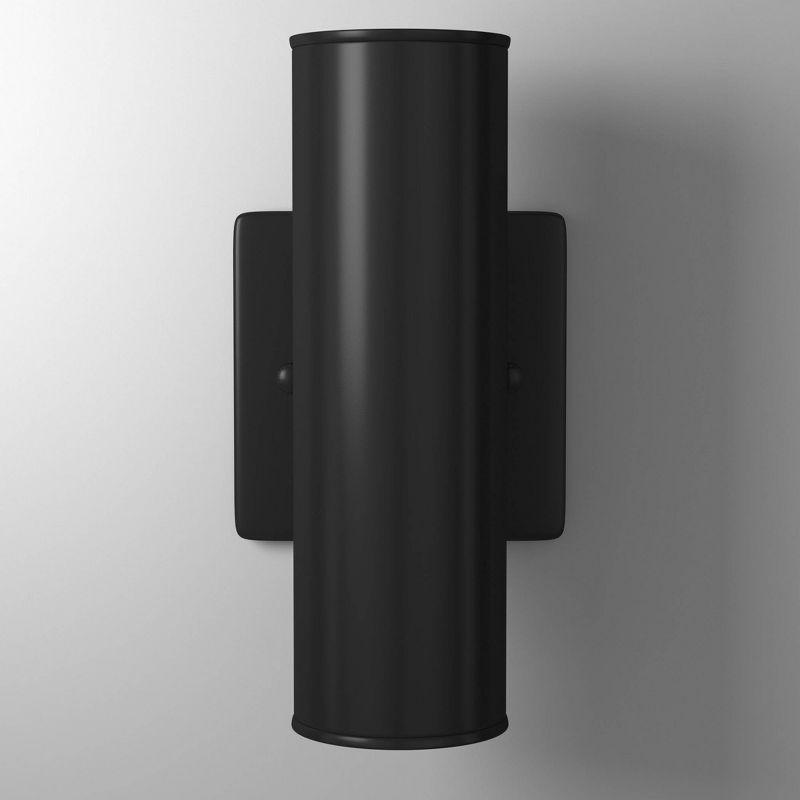 2-Light Riga Outdoor Wall Light Matte Black - EGLO: ETL Listed, Integrated LED, Adjustable Head Tilt, Iron Body