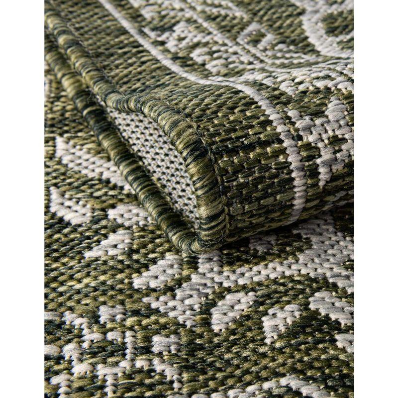 Unique Loom 7' 1 x 10' 0 Rectangle Indoor/Outdoor Traditional Green Area Rug