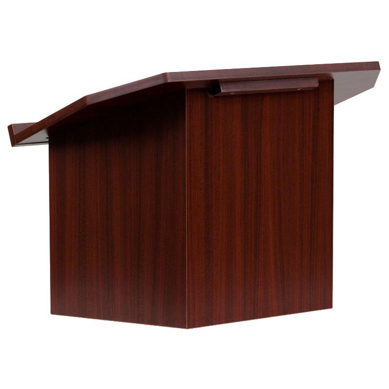 Collette Foldable Tabletop Lectern in Mahogany - Slanted Top with Ledge