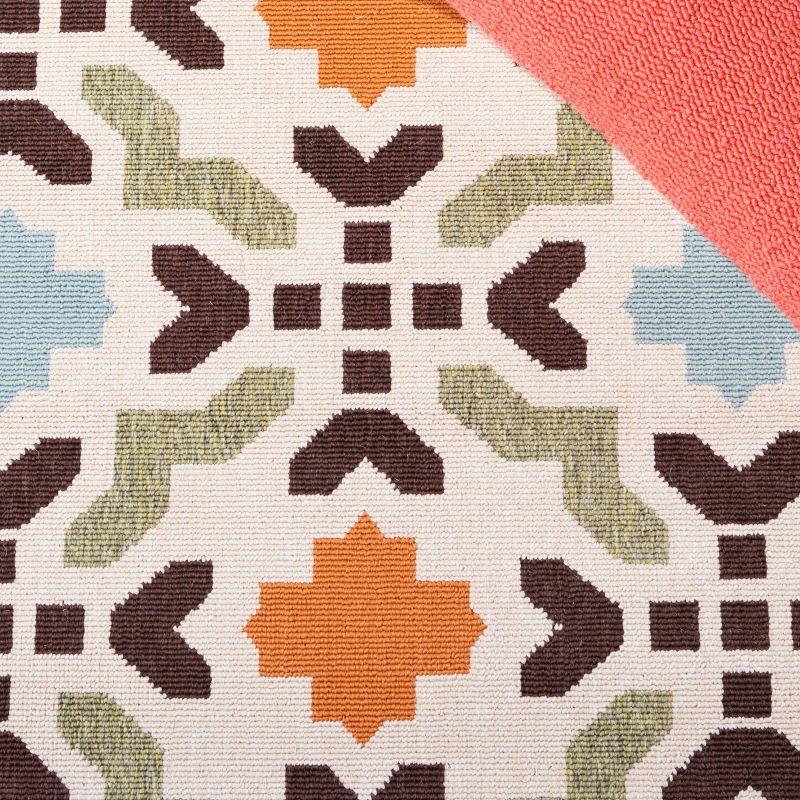 Veranda VER080 Power Loomed Indoor/Outdoor Area Rug - Cream/Terracotta - 5'3"x7'7" - Safavieh.