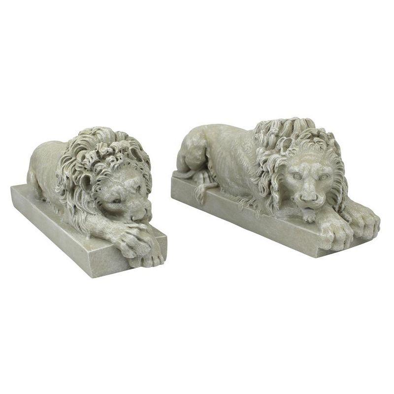 Majestic Resin Lion Statue in Faux Stone Finish
