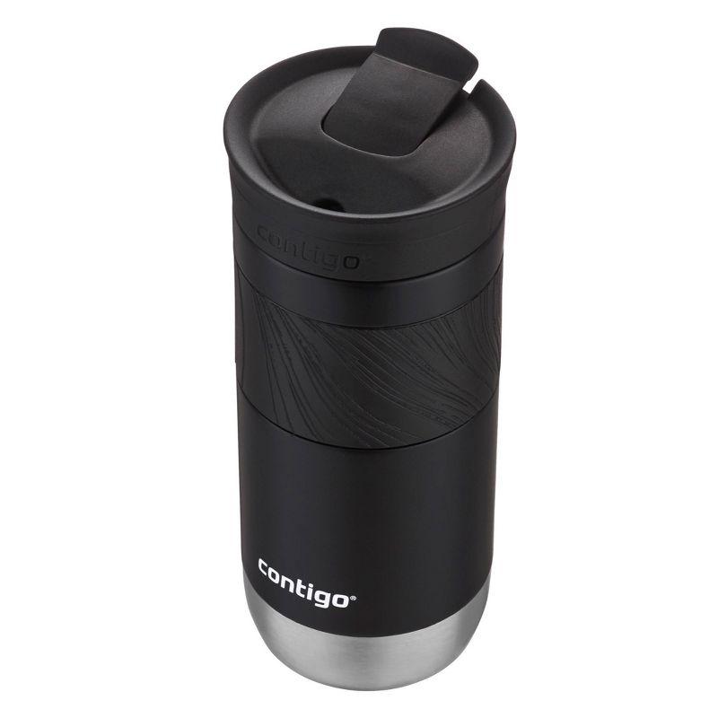 Contigo Byron 2.0 16oz Stainless Steel Travel Mug with SNAPSEAL Lid and Grip Licorice: Insulated Coffee Cup for Travel