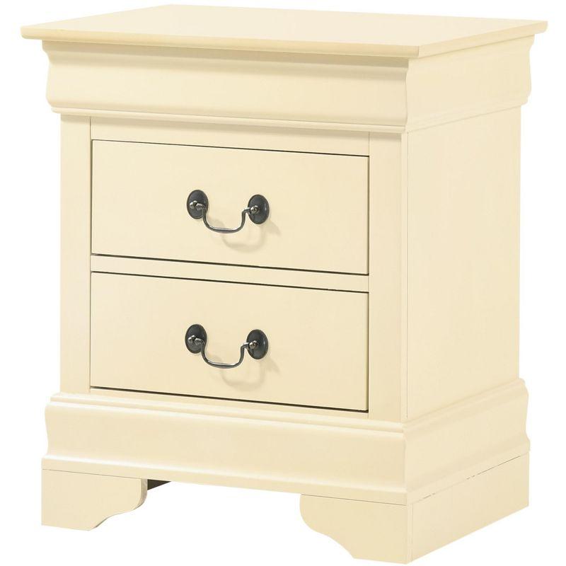 Passion Furniture Louis Philippe 2-Drawer Nightstand (24 in. H X 21 in. W X 16 in. D)