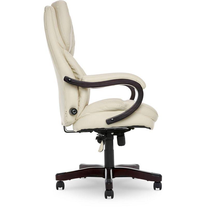 Big and Tall Executive Office Chair with Upgraded Wood Accents - Serta