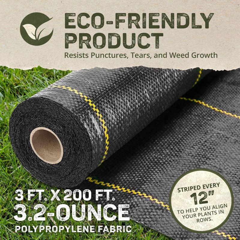 Black Polypropylene 36" x 7" Woven Weed Barrier Fabric