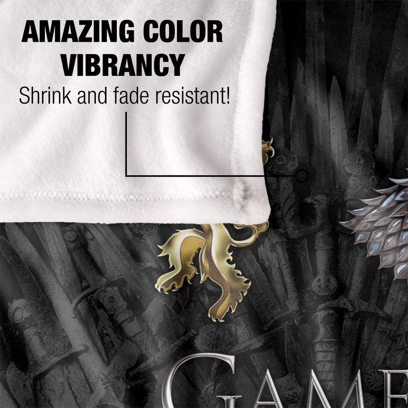 Game of Thrones Blanket, 50" x 60", Chrome House Sigils, Silky Touch Super Soft Throw Blanket