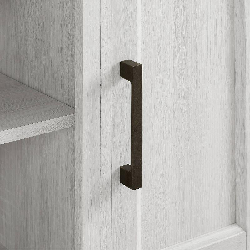 Crosley Camden Corner TV Stand for TVs up to 50" Whitewash: Mid-Century Modern Entertainment Center with Adjustable Shelves