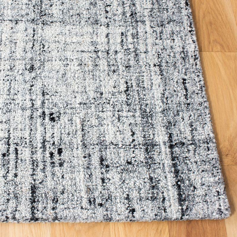 Abstract Grey and Black Hand-Tufted Wool Area Rug 2' x 3'