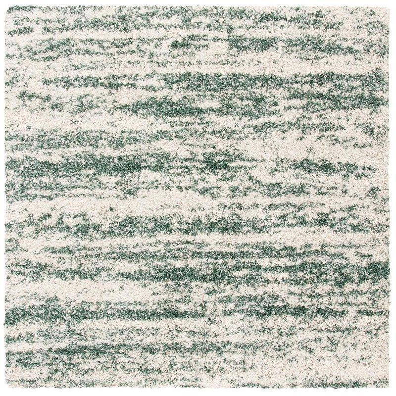 Hudson Shag SGH206 Power Loomed Area Rug - Ivory/Green - 5'x5' - Safavieh.