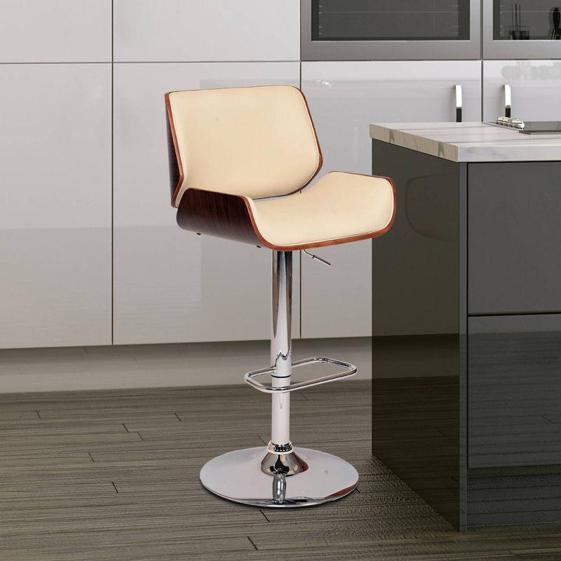 London Swivel Barstool Cream/Walnut - Armen Living